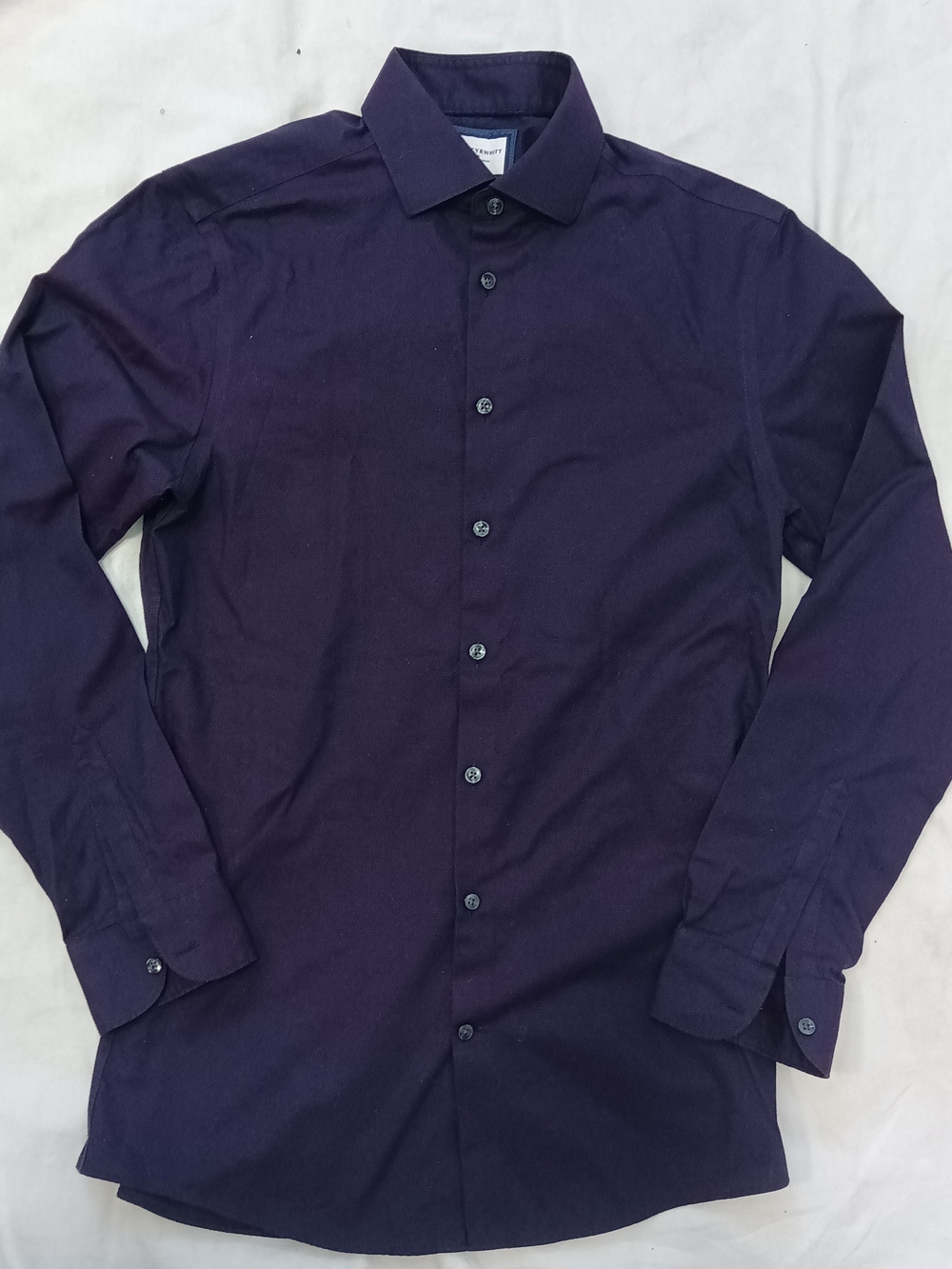 Charles Tyrwhitt Men's Deep Purple Long Sleeve Dress Shirt Extra Slim Fit
